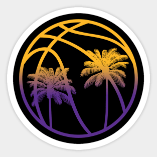 LA Palm Tree Basketball - Black Sticker